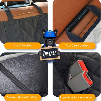 Housse de siège arrière fractionnable 60/40 pour voitures, camions et VUS – Protection de siège arrière imperméable pour animaux et enfants, 100 % polyester facile à nettoyer, ajustement universel, noir