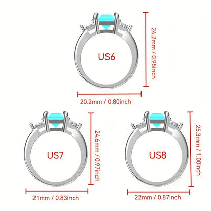925 Sterling Silver Ring for Women with 3ct Synthetic Zirconia – Elegant CZ Engagement & Anniversary Ring, Party & Daily Wear, Sizes US6-US8