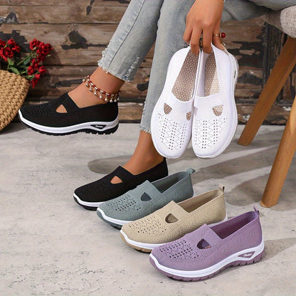 Women's Mesh Slip-On Sneakers – Lightweight Comfortable Casual Walking Shoes for Beach, Vacation, Camping & Everyday Summer Use, Sizes US 6.5–10.5