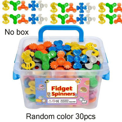 Lot de 30 mini fidget spinners, cadeaux d'invités en vrac, jouets rotatifs multicolores pour enfants, récompenses de classe, remplissage de sacs surprises, cadeaux d'anniversaire, d'Halloween et de Noël