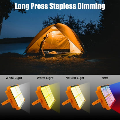 Projecteur de travail LED solaire 2000 lumens avec crochet magnétique – Double charge solaire et USB, projecteur rechargeable à luminosité réglable pour le camping, la randonnée et l'usage extérieur – Disponible en packs de 1, 2, 6 et 10 unités
