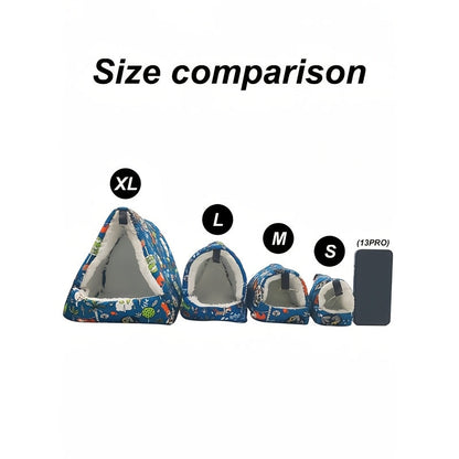 Warm Bird Nest Hammock Swing for Bird Cage - Cozy Plush Bird Bed Tower House for Parrots Parakeets Canaries Cockatiels - Hamster Breeding Nest Small Pet Sleeping House S/M/L/XL