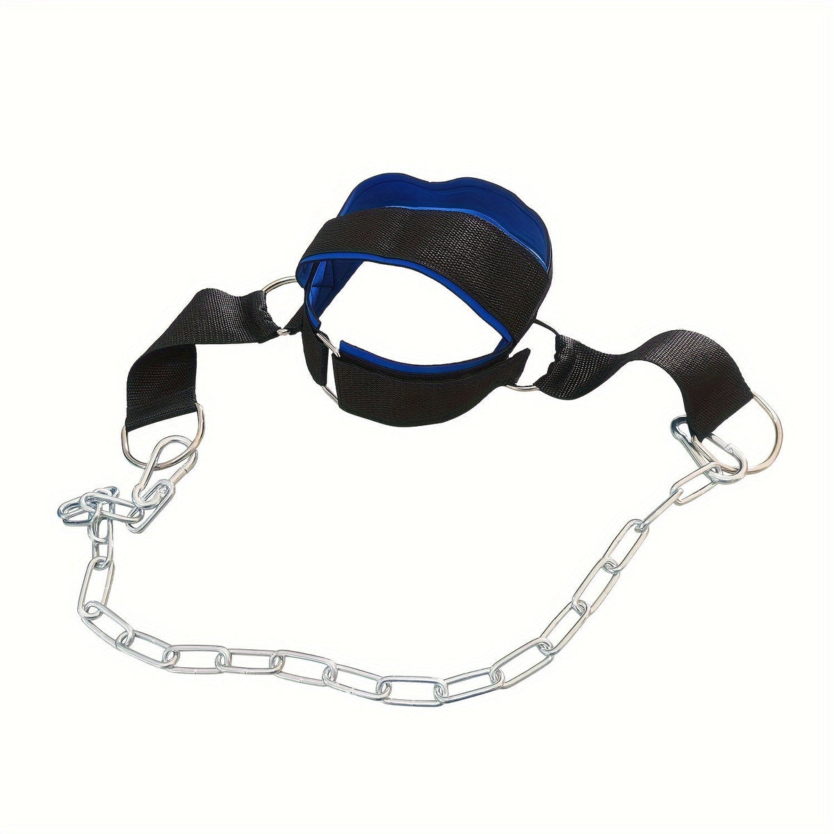 Harnais de musculation pour le cou avec chaîne, renforcement ajustable haute résistance pour athlètes et récupération musculaire – Accessoire de fitness pour entraînement à domicile, noir
