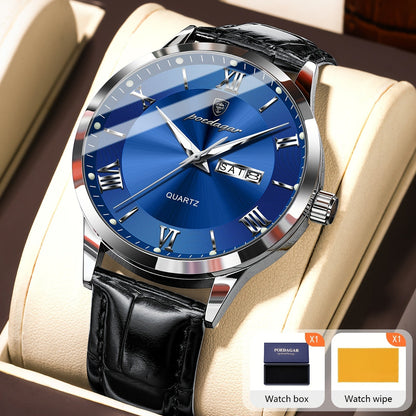 Montre à quartz pour homme POEDAGAR, étanche, cadran lumineux, affichage du calendrier et de la semaine – Montre-bracelet analogique de sport décontracté, boîtier en alliage, 11 couleurs argent, or, noir, bleu, cadeau pour homme