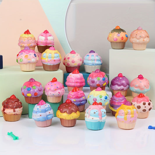 Lot de 20 mini-jouets en mousse en forme de gâteau et de glace, motifs aléatoires, miniatures, cadeaux de fête, récompenses, décoration intérieure, cadeau de Noël, Thanksgiving et Nouvel An pour enfants