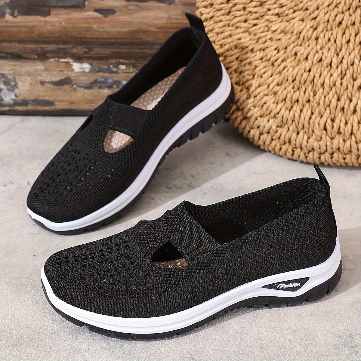 Women's Mesh Slip-On Sneakers – Lightweight Comfortable Casual Walking Shoes for Beach, Vacation, Camping & Everyday Summer Use, Sizes US 6.5–10.5