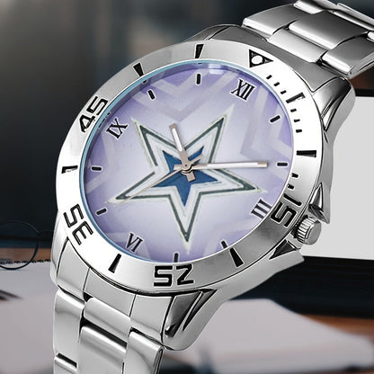 Montre à quartz pour homme avec bracelet en acier inoxydable, cadran rond simple et décontracté, montre-bracelet analogique classique en métal, cadeau pour homme, argenté