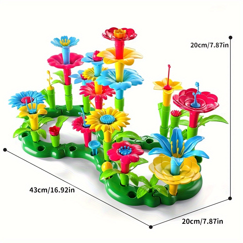 Jeu de construction de fleurs à assembler pour enfants 64/91 pièces – Kit de création de bouquet de fleurs DIY, couleurs aléatoires, jouet éducatif STEM créatif, cadeau d'Halloween, de Thanksgiving et de Noël pour les 3 ans et plus