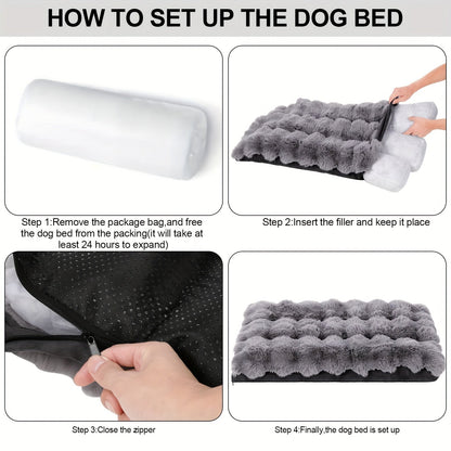 Lit orthopédique pour grands chiens – Couchage en mousse à mémoire de forme pour animaux avec housse amovible et lavable, base antidérapante, fausse fourrure, soulagement des articulations, ultra-résistant, tailles S, M, XL, XXL