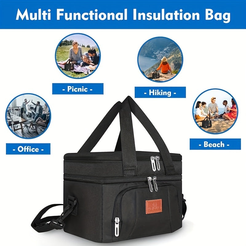 Sac à déjeuner isotherme en tissu Oxford – Sac thermique portable pour le travail, l'école et les pique-niques – Sac à lunch polyvalent pour collations, plats à emporter et préparation de repas – Étanche et réutilisable, 4 couleurs