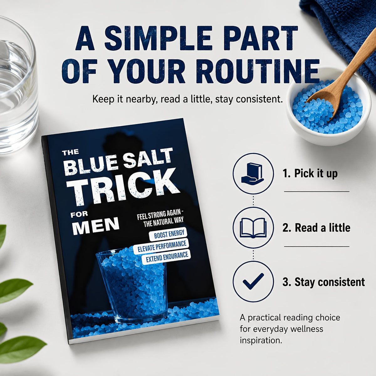 Le guide des habitudes quotidiennes du « Blue Salt Trick » pour hommes : manuel de bien-être, guide de mode de vie, développement personnel et lecture d'entraide pour hommes adultes - Idée cadeau pratique