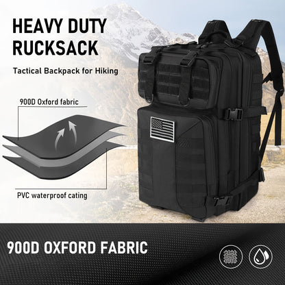 Sac à dos tactique unisexe haute capacité 50L – Sac militaire MOLLE pour le camping, la pêche, la chasse, la randonnée et les voyages – 13 options de couleurs incluant des variantes avec sac à main et sac de rangement