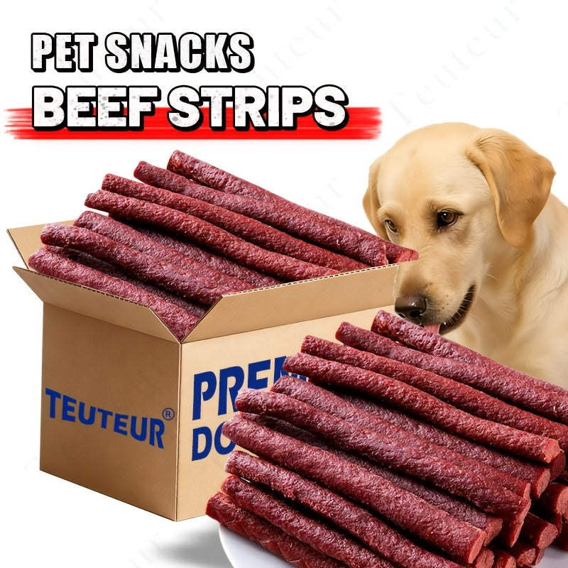Bâtonnets de bœuf naturels de qualité supérieure pour chiens – Friandises protéinées sans céréales, type viande séchée et à mâcher pour chiots, chiens adultes de petite, moyenne et grande taille, récompenses d'éducation durables pour toutes les races