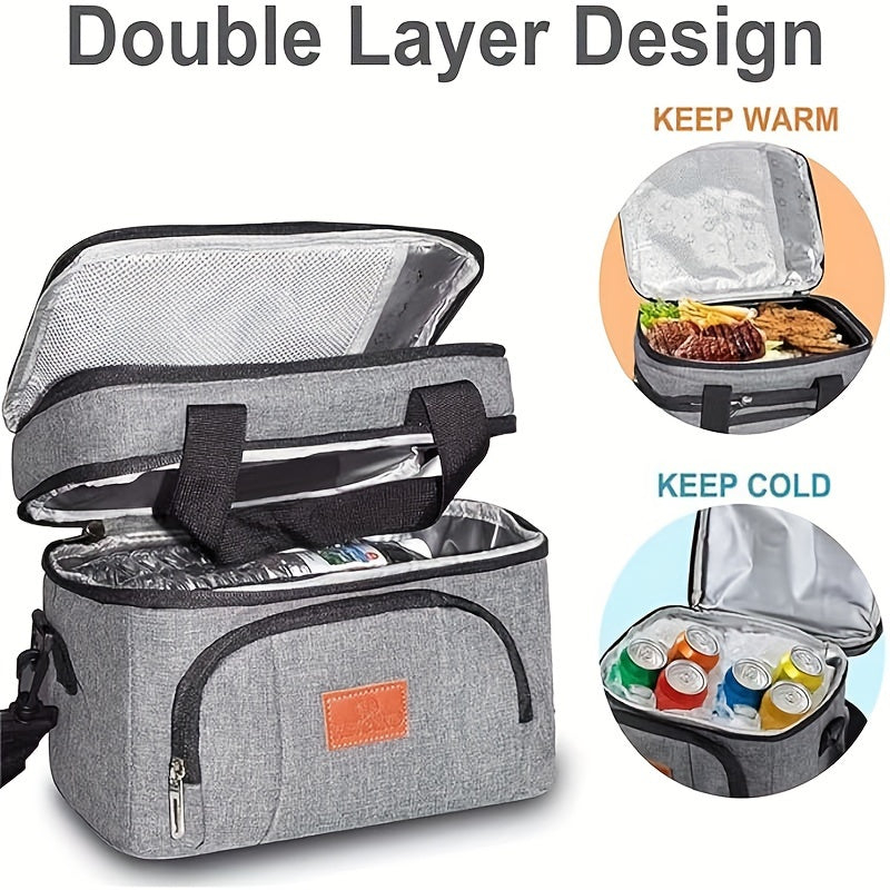 Sac à déjeuner isotherme en tissu Oxford – Sac thermique portable pour le travail, l'école et les pique-niques – Sac à lunch polyvalent pour collations, plats à emporter et préparation de repas – Étanche et réutilisable, 4 couleurs