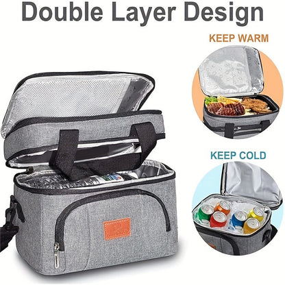 Sac à déjeuner isotherme en tissu Oxford – Sac thermique portable pour le travail, l'école et les pique-niques – Sac à lunch polyvalent pour collations, plats à emporter et préparation de repas – Étanche et réutilisable, 4 couleurs