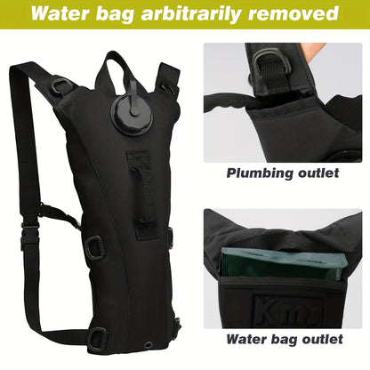 Sac à dos d'hydratation avec poche à eau de 3 L – Sac de randonnée en nylon avec réservoir inclus pour le camping, le trail et les aventures en plein air, disponible en kaki, vert, camouflage et camouflage gris