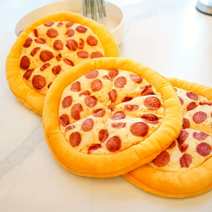 Jouet pour chien en peluche Pizza au pepperoni qui fait du bruit – Jouet à mâcher interactif et doux en polyester avec sifflet pour toutes les races, jouet amusant pour chien sur le thème de la nourriture pour chiots et chiens adultes