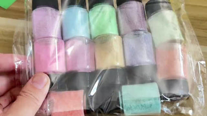 Set de paillettes holographiques 12 couleurs – Poudre scintillante fine pour nail art, corps, visage, résine et projets créatifs | Cadeau de Noël et Halloween