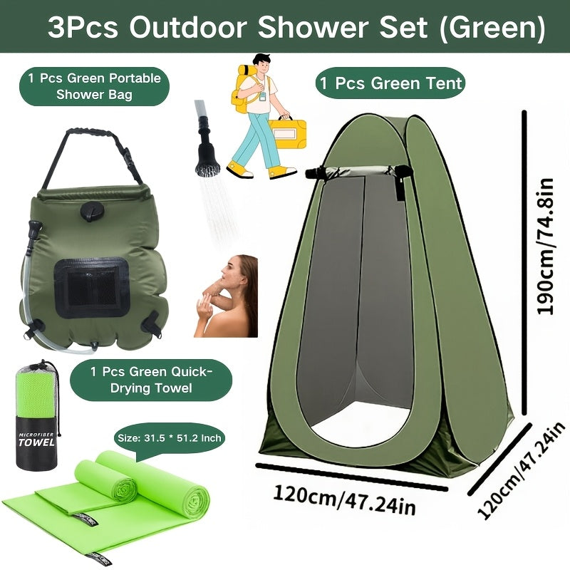 Toilettes de camping portables et tente d'intimité – Tente WC escamotable pour adultes avec 12 sacs, piquets de sol, cordes coupe-vent et tapis isolant, toilettes pliables pour le camping, les voyages et la randonnée
