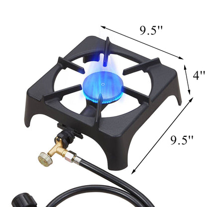Réchaud de camping portable au propane à 1 ou 2 brûleurs - Réchaud à gaz d'extérieur avec régulateur et tuyau certifiés CSA pour le camping, le barbecue, le brassage maison, la friture de dinde et la cuisine de patio