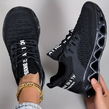 Baskets légères pour femmes, chaussures de marche à lacets en maille respirante avec semelle épaisse, chaussures de course et de tennis décontractées à enfiler, 7 couleurs, tailles US 6-12,5, chaussures d'entraînement tendance et polyvalentes