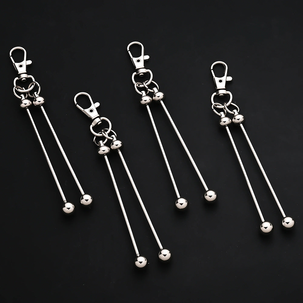 Kit de fabrication de 20 porte-clés à perler pour femme – Porte-clés DIY à double barre vierge avec fermoir mouspon pour pendentif de sac, mariage, fête, remise de diplôme, rentrée scolaire et coffret de loisirs créatifs pour cadeaux de fêtes