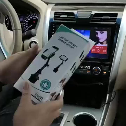 Support téléphone pour porte-gobelet de voiture, support universel réglable pour téléphone portable, socle avec rotation à 360°, compatible avec iPhone, Samsung et tous les smartphones