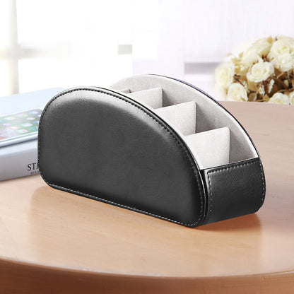 Organisateur de bureau avec 5 compartiments pour télécommandes – Boîte de rangement de chevet pour télécommandes TV, stylos, lunettes, fournitures de bureau et accessoires domestiques
