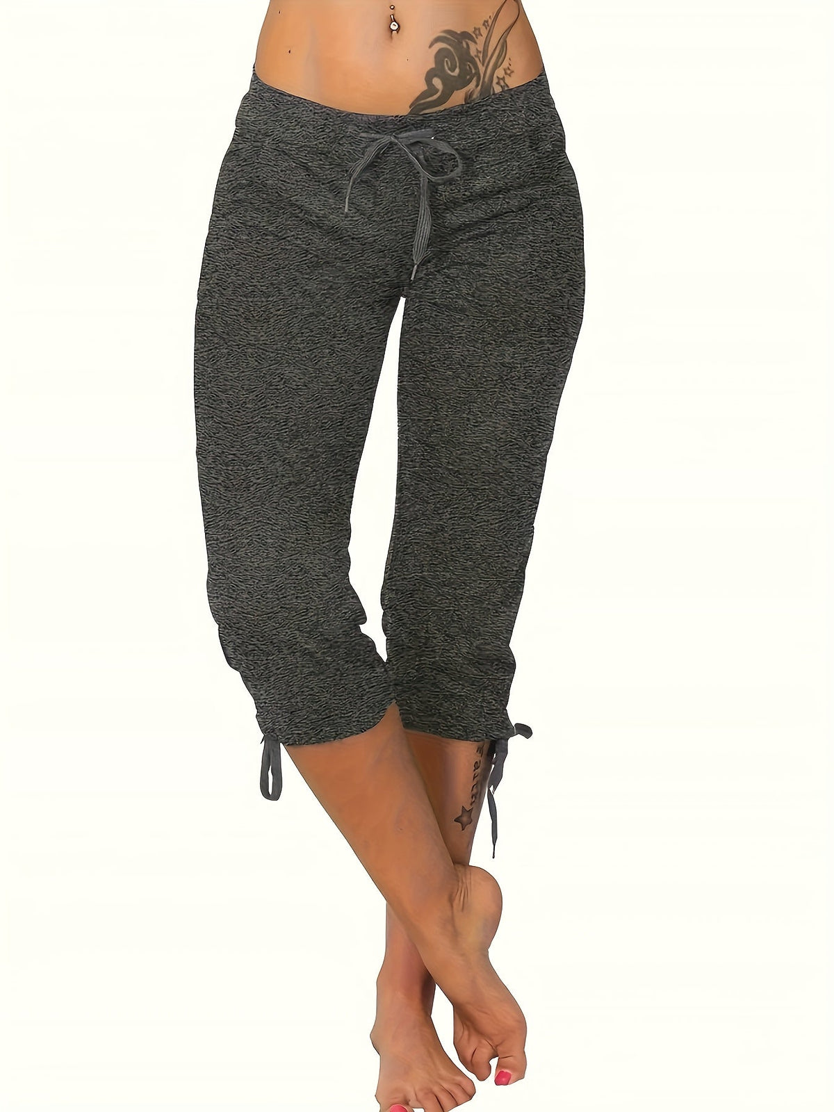 Lot de 4 pantalons courts légers pour femme – Pantacourts amples à taille cordon, bas d'été décontractés et respirants, tailles S-XXL, assortiments de couleurs variés