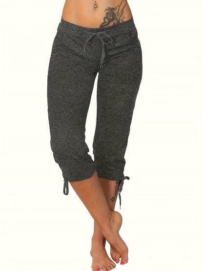 Lot de 4 pantalons courts légers pour femme – Pantacourts amples à taille cordon, bas d'été décontractés et respirants, tailles S-XXL, assortiments de couleurs variés