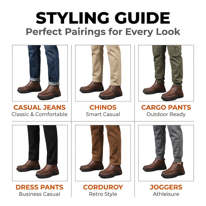 Bottines à enfiler cousues main pour homme GREKS, mocassins décontractés style Chukka, semelle antidérapante pour la randonnée, la conduite et le quotidien – chaussures légères et confortables pour homme