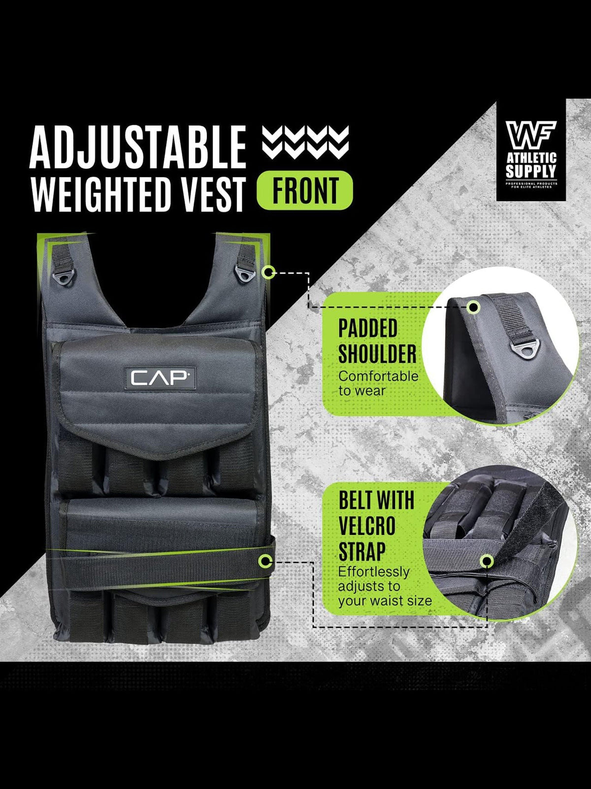 Gilet lesté ajustable de 18 kg (40 lb) pour la musculation et la course – Poids amovibles, nylon renforcé, bandes réfléchissantes, bretelles rembourrées, gilet de poids pour hommes et femmes