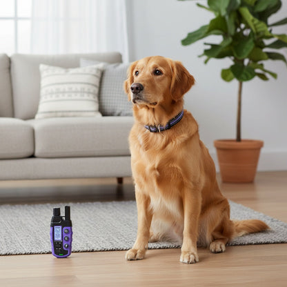 Collier de dressage pour chien avec télécommande – Portée de 1265 m, modes choc, vibration et bip, collier électrique rechargeable pour chiens de petite à grande taille (2 à 68 kg), options pour 1 ou 2 chiens, violet