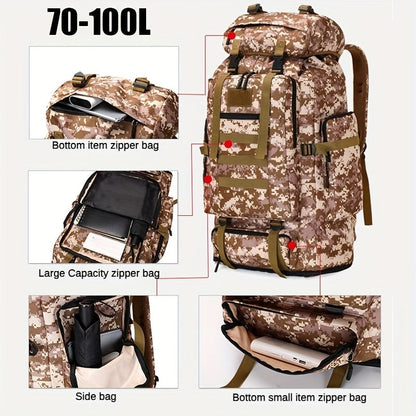Sac à dos de randonnée grande capacité 26-42 L extensible - Sac pour camping, alpinisme, homme et femme, sac de jour léger pour les loisirs et l'aventure