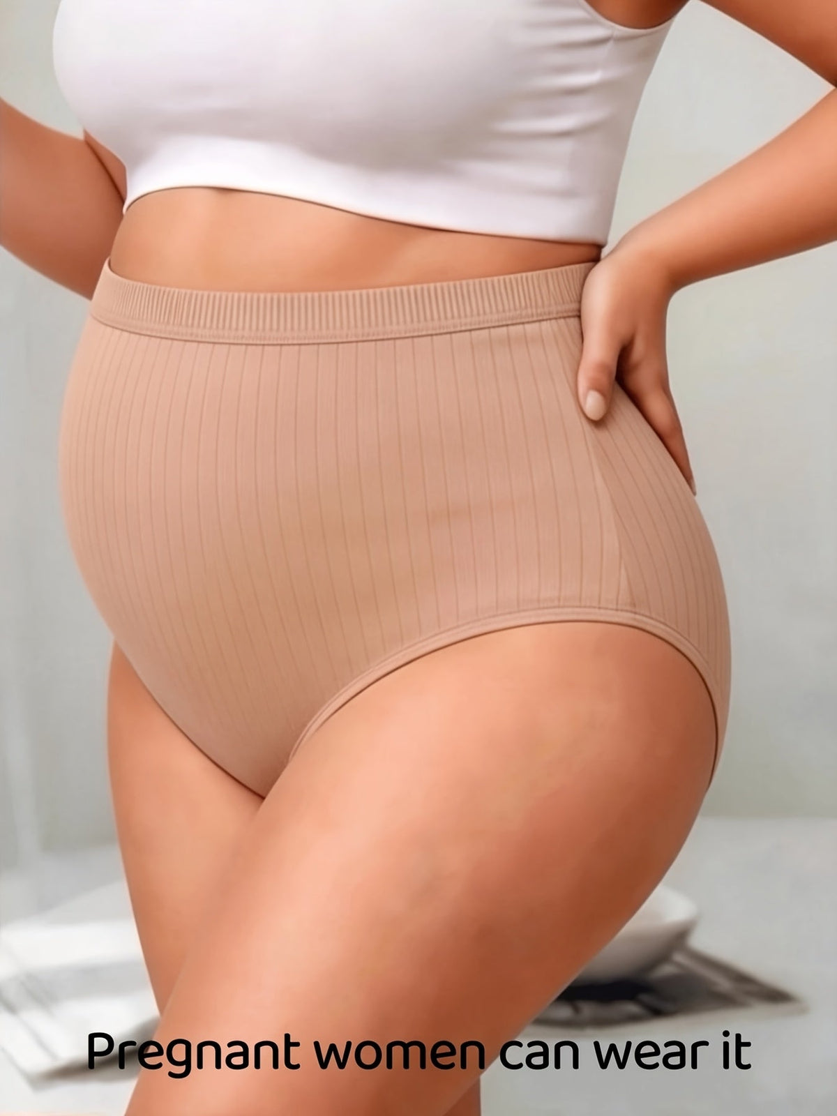Lot de 6 culottes string côtelées – Sous-vêtements triangulaires pour femmes, doux, respirants et taille mi-haute, texture en maille côtelée, couleurs unies, culottes quotidiennes adaptées à la maternité