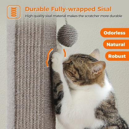 Arbre à chat à plusieurs niveaux avec poteau en sisal et jouets suspendus pour chats d'intérieur, tour d'escalade robuste et centre d'activités pour chats énergiques, disponible en gris et noir