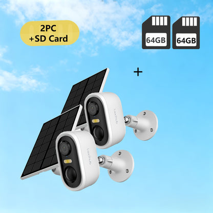 Caméra de sécurité extérieure solaire 3MP 1296P FHD – Batterie rechargeable, WiFi 2,4 GHz, détection de mouvement IA, projecteur, étanchéité IP65, vision nocturne couleur, audio bidirectionnel, stockage Cloud et carte SD