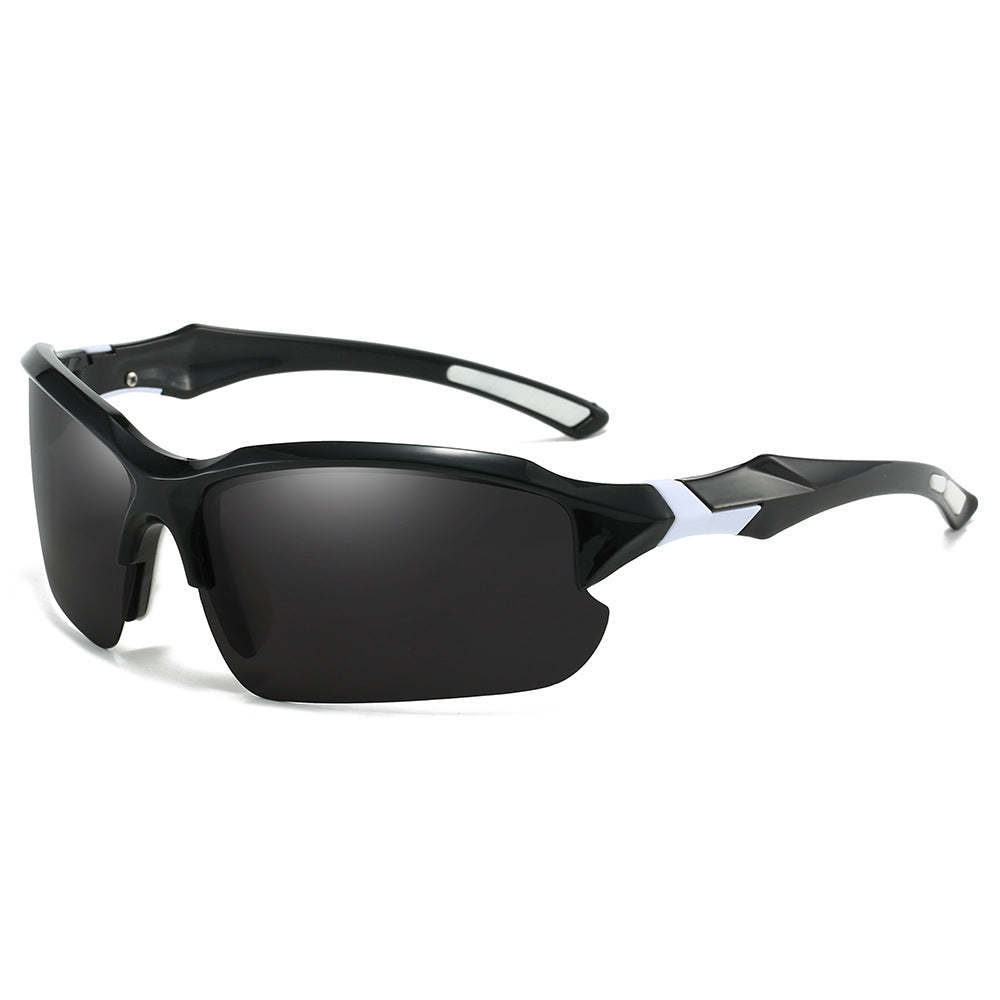 Lunettes de soleil sport polarisées demi-monture pour hommes, protection UV400, lunettes légères pour le ski, la conduite, la course, la pêche et les activités en plein air, lot de 3 ou lot de 10