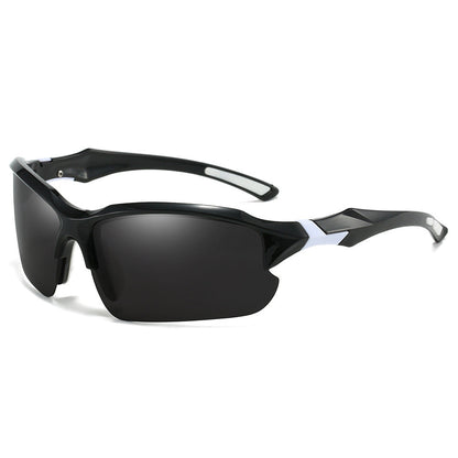Lunettes de soleil sport polarisées demi-monture pour hommes, protection UV400, lunettes légères pour le ski, la conduite, la course, la pêche et les activités en plein air, lot de 3 ou lot de 10