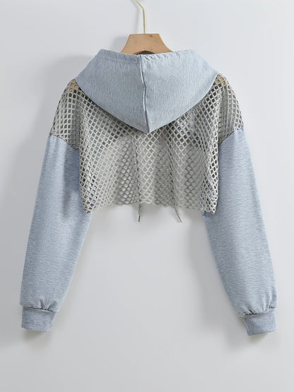 Sweat à capuche en maille pour femme, style urbain américain uni, veste tendance style « sweet spicy », noir, blanc, XS S M L XL XXL