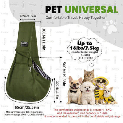 Sac bandoulière de transport pour chats et chiens jusqu'à 6,3 kg - Sac de transport croisé pour petits chiens et chats avec poche zippée - Sac bandoulière mains libres pour voyages en extérieur - Cadeau pour animaux pour Halloween et Noël