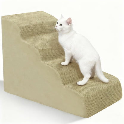NIUBYA Escaliers pour chiens extra larges pour petits chiens – Marches pour animaux en mousse haute densité, fond antidérapant, rampe rembourrée douce pour lits hauts, canapés et divans, idéal pour les chiens âgés ou blessés, polypropylène, compact