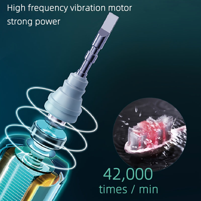 Sonic Electric Toothbrush IPX8 Waterproof USB Rechargeable with 5 Replacement Brush Heads Smart Timer Metal Shaft for Adults Men Women Couple Style Rechargeable Oral Care