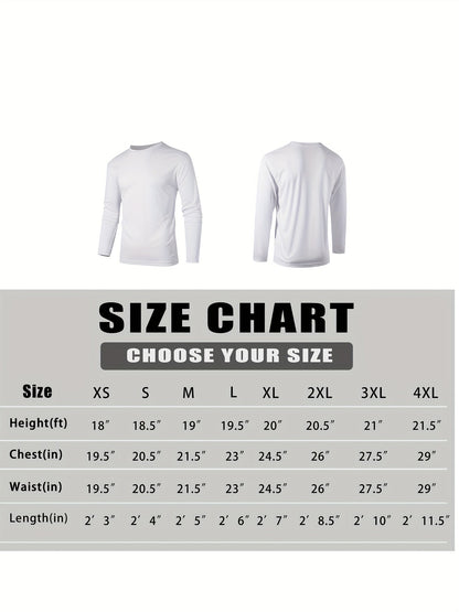 Lot de 5 t-shirts à manches longues pour homme – T-shirt de sport à séchage rapide, 100 % polyester, anti-humidité, S-3XL, idéal pour la course, l'entraînement, la randonnée, le golf et le quotidien