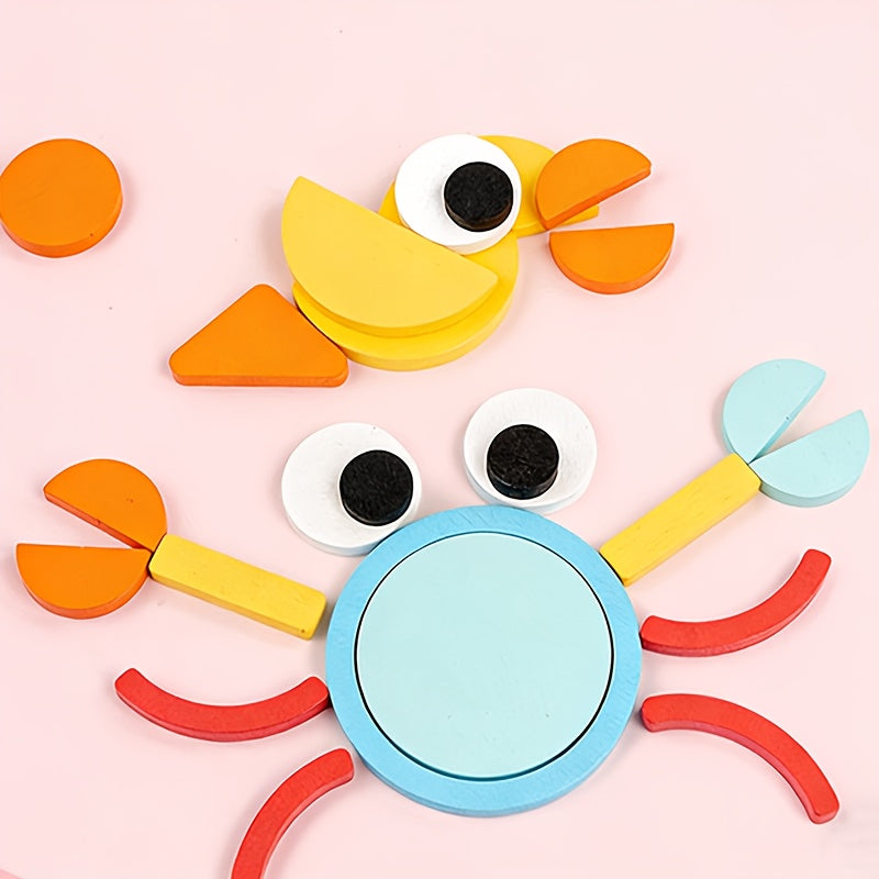 Puzzle de formes géométriques en bois pour tout-petits - Jouet éducatif de tri et d'empilage pour le développement cognitif avec boîte de rangement, cadeau d'apprentissage Montessori pour garçons et filles de 1 à 4 ans, anniversaire, Noël