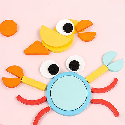 Puzzle de formes géométriques en bois pour tout-petits - Jouet éducatif de tri et d'empilage pour le développement cognitif avec boîte de rangement, cadeau d'apprentissage Montessori pour garçons et filles de 1 à 4 ans, anniversaire, Noël