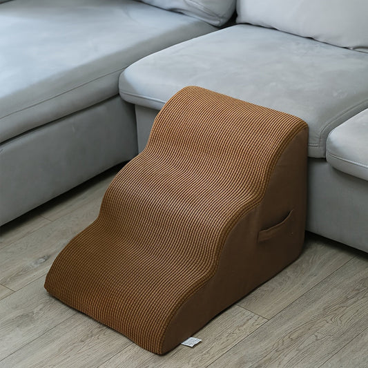 Escalier rampe pour chiens et chats – Échelle détachable à 3 marches pour accéder au canapé ou au lit, housse lavable résistante aux morsures, marches en mousse souple pour chiots, chiens âgés et petits animaux