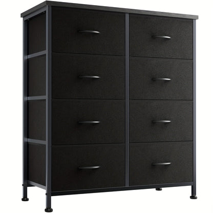 Meuble à tiroirs avec cadre en métal et dessus en bois massif – Organisateur de rangement pour bureau à domicile, 2 à 10 tiroirs, assemblage requis – Blanc, gris, noir, brun rustique – Caisson de rangement pour chambre, salon et bureau