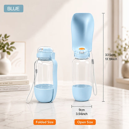 Gourde portable pour chien 2-en-1 avec écuelle - Distributeur d'eau anti-fuite de 520 ml pour animaux, grande capacité pour promenade, randonnée et camping