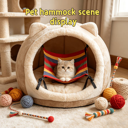 Hamac pour chats et petits chiens – Hamac suspendu doux et respirant pour chat avec sangles robustes résistantes aux morsures, capacité de poids stable, installation facile pour cage, caisse et meubles d'intérieur